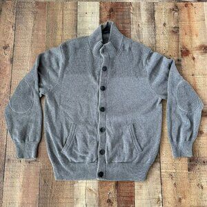 Brooks brothers men’s button down knit cardigan sweater with elbow patches -XL